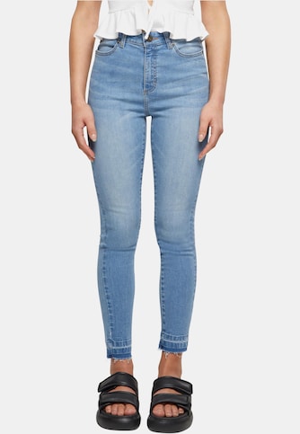 Ladies Skinny High Waist Open Hem Jeans