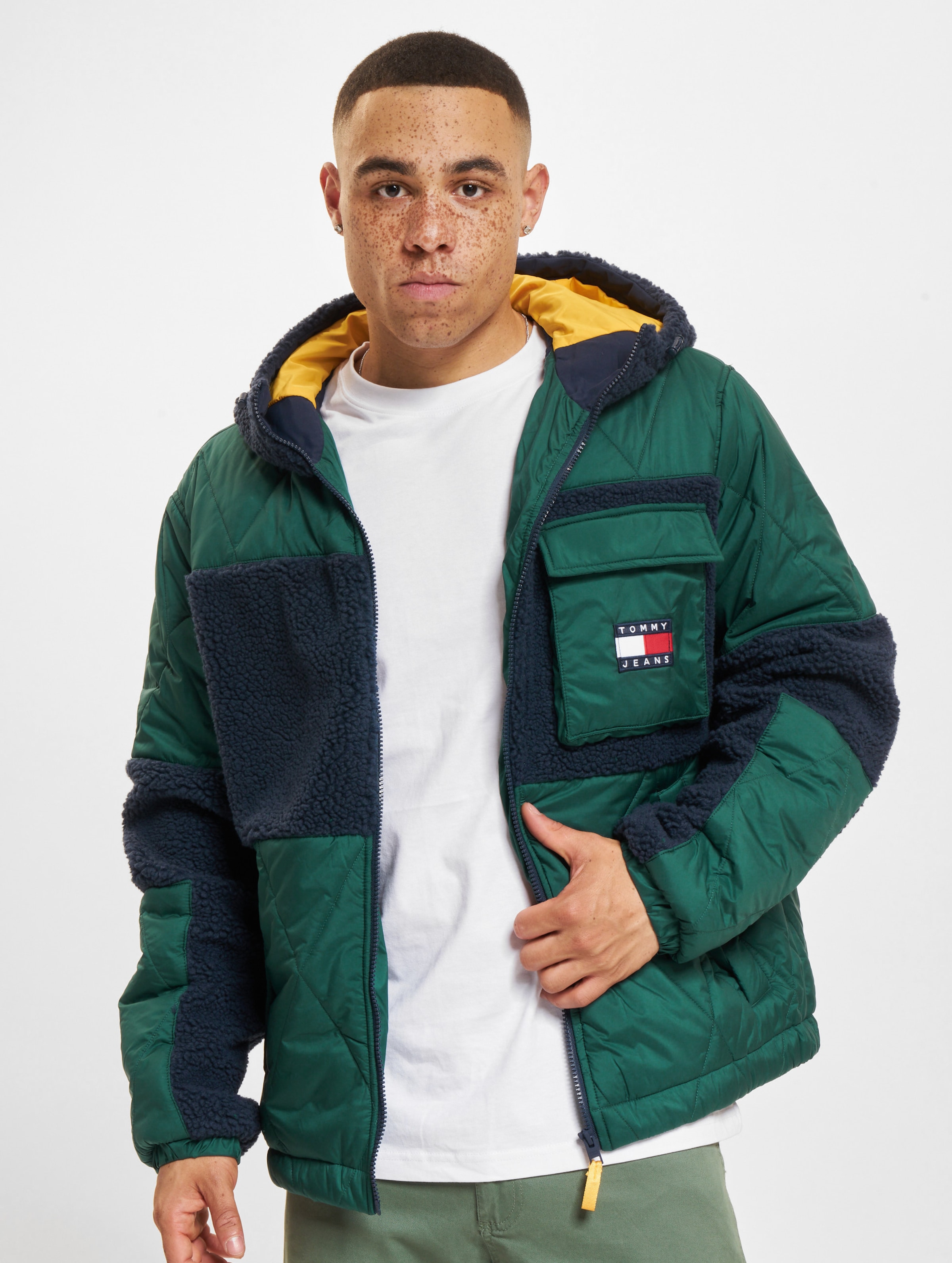 Tommy Jeans Sherpa Winterjacke Männer,Unisex op kleur groen, Maat XL