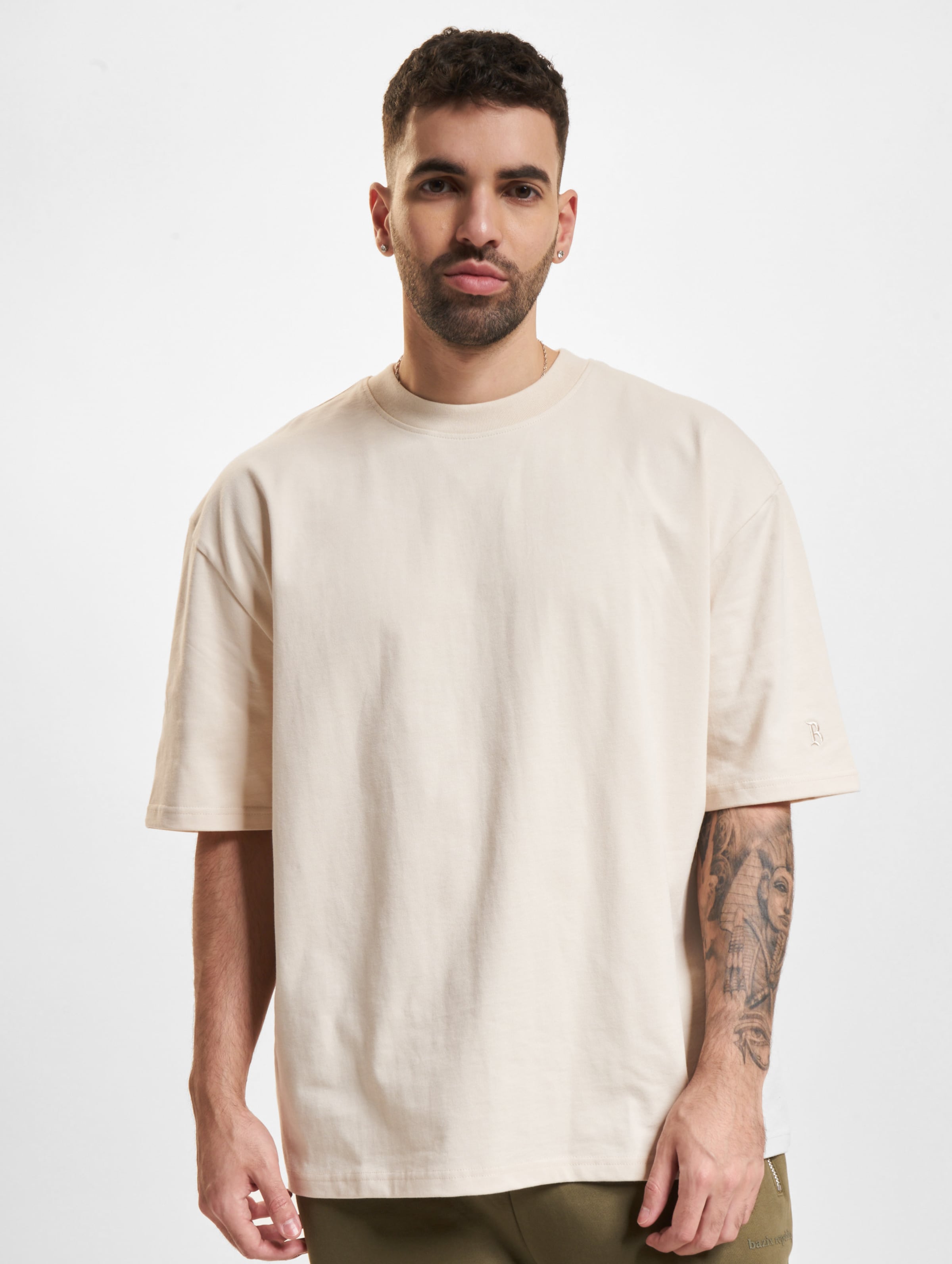 Bazix Republiq Super Heavy Blank T-Shirt Männer,Unisex op kleur beige, Maat XXL