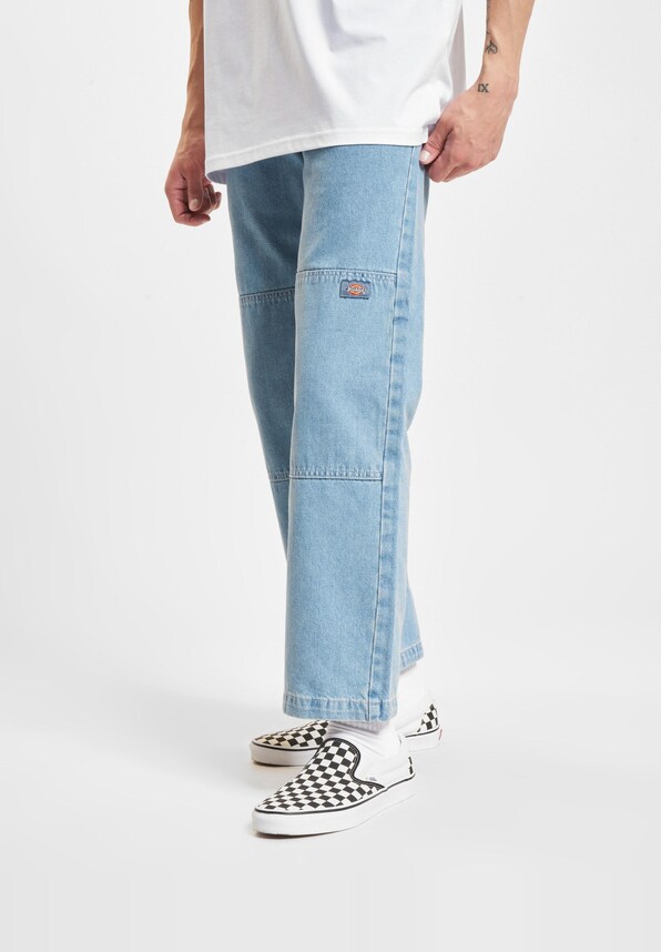 Double Knee Denim Straight Fit-0