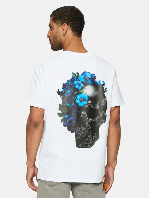 Forgotten Faces Flowered Skull Oversize T-Shirts-1