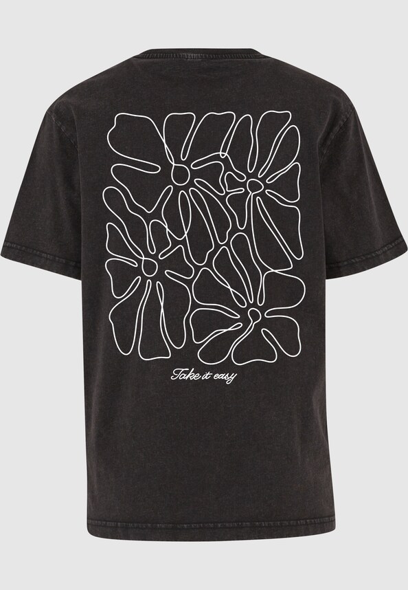 One Line Flowers Ladies Vintage Everyday Tee-3