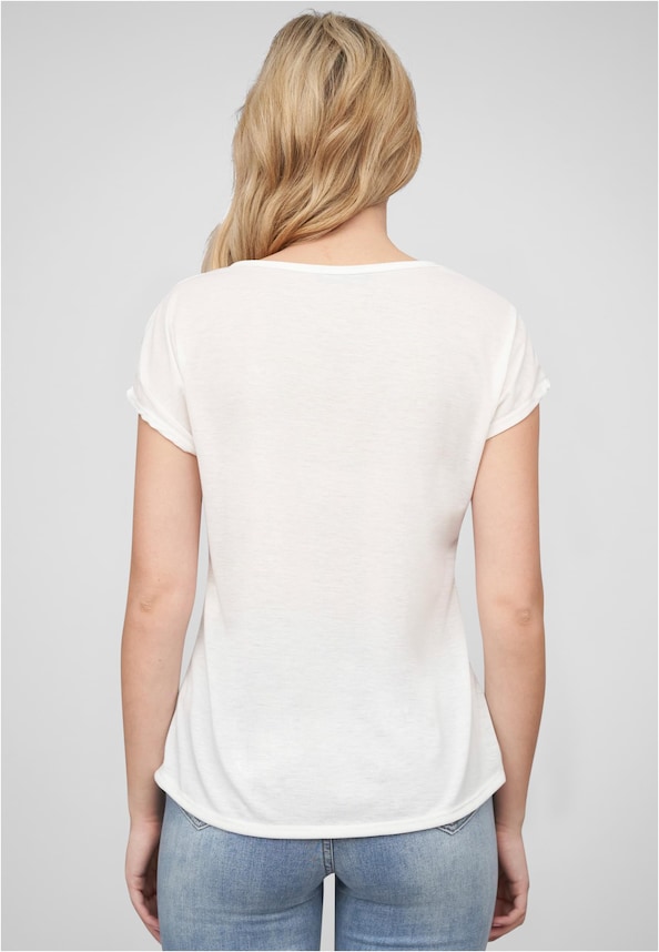 Cloud5ive Damen Viskose T-Shirt mit Floral Silhouette Face Print-1