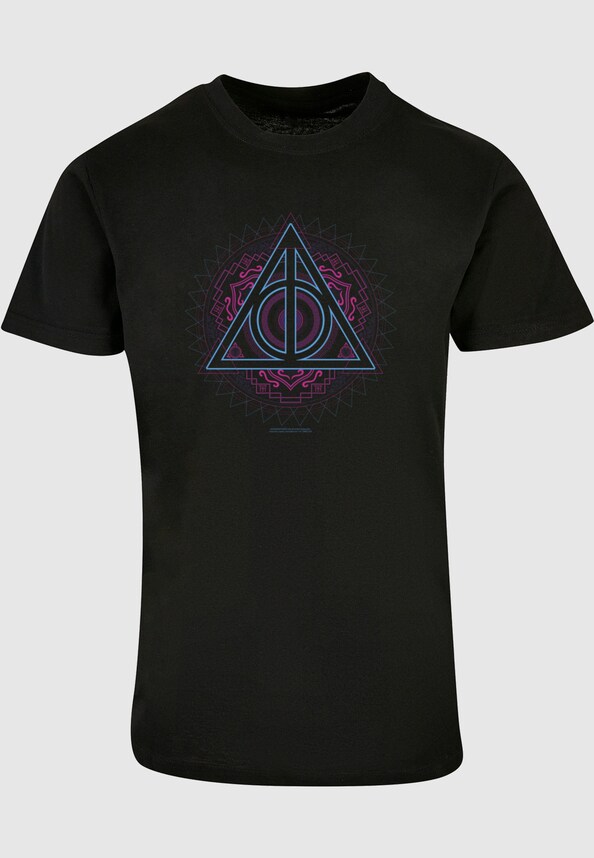 Harry Potter - Neon Deathly Hallows AEOON Basic round neck t-shirt-4
