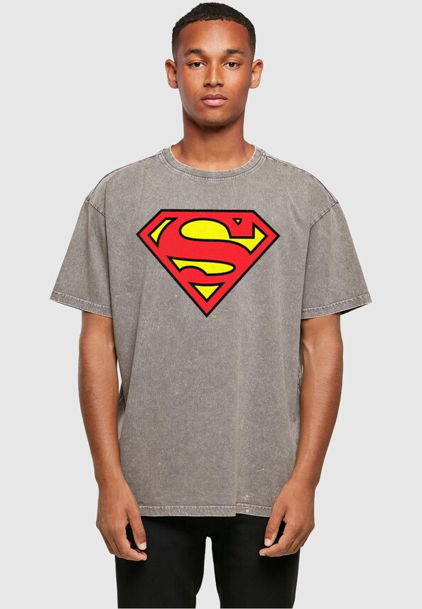 DC Originals - Superman Shield Acid Washed Oversized-0