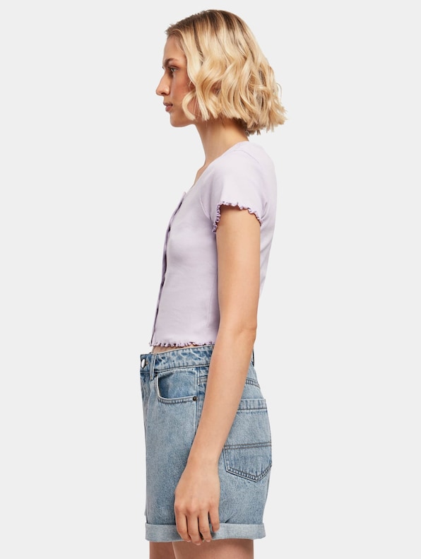  Ladies Cropped Button Up Rib-2