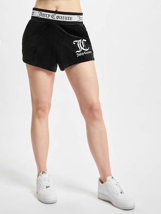 Juicy Couture Velour Stripe Short With Rib Waistband Short