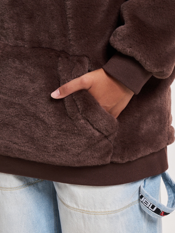 Varsity Vegan Fur Hoodie-4