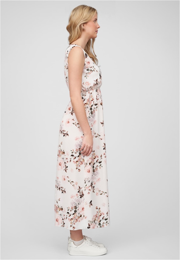Maxi Kleid in Wickeloptik mit Blumen All Over Print-3