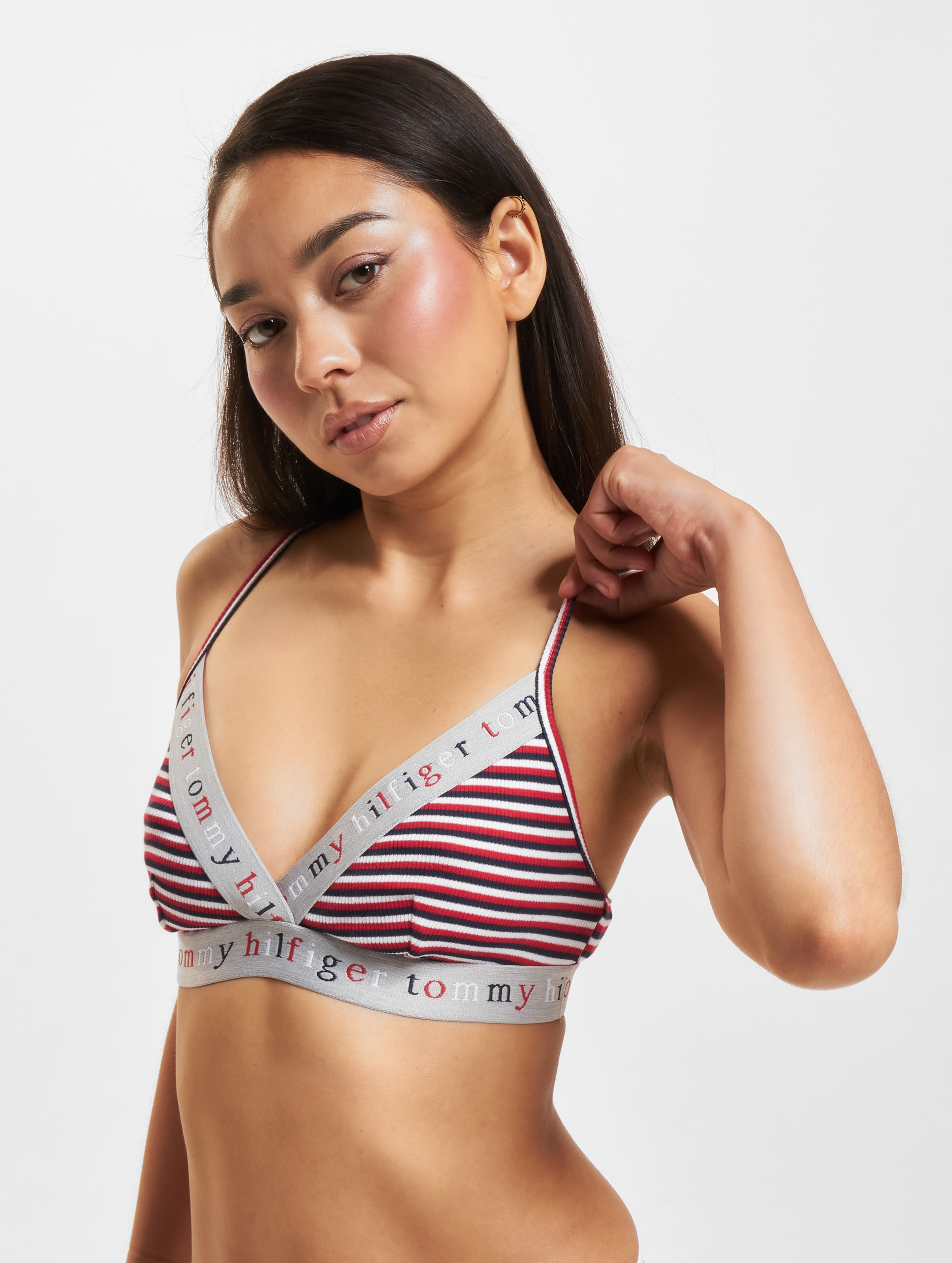 Tommy Hilfiger Triangle Stripe W Bralette Frauen,Unisex op kleur rood, Maat XS