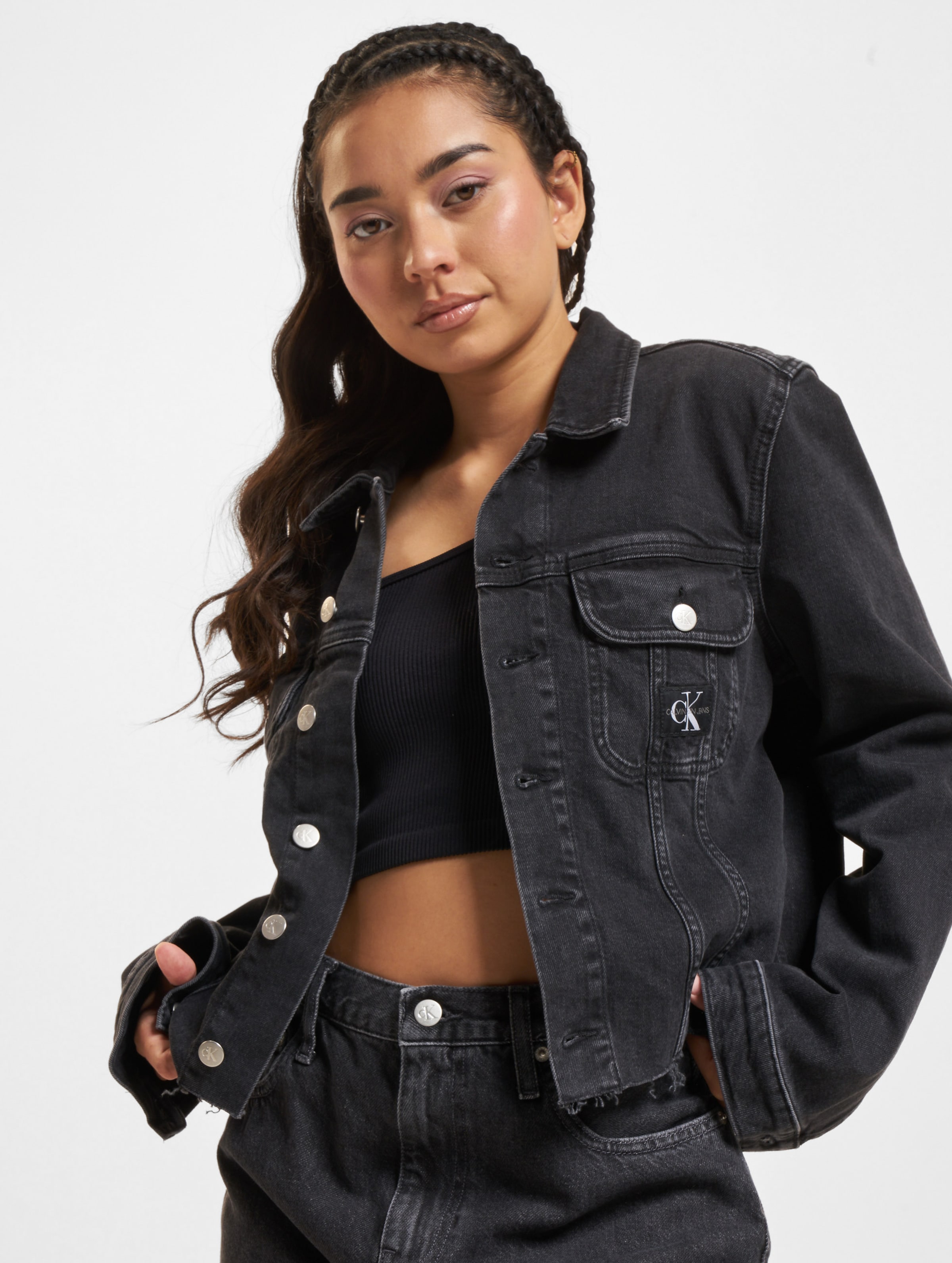 Calvin Klein Jeans Cropped 90's Jeansjacke op kleur zwart, Maat M