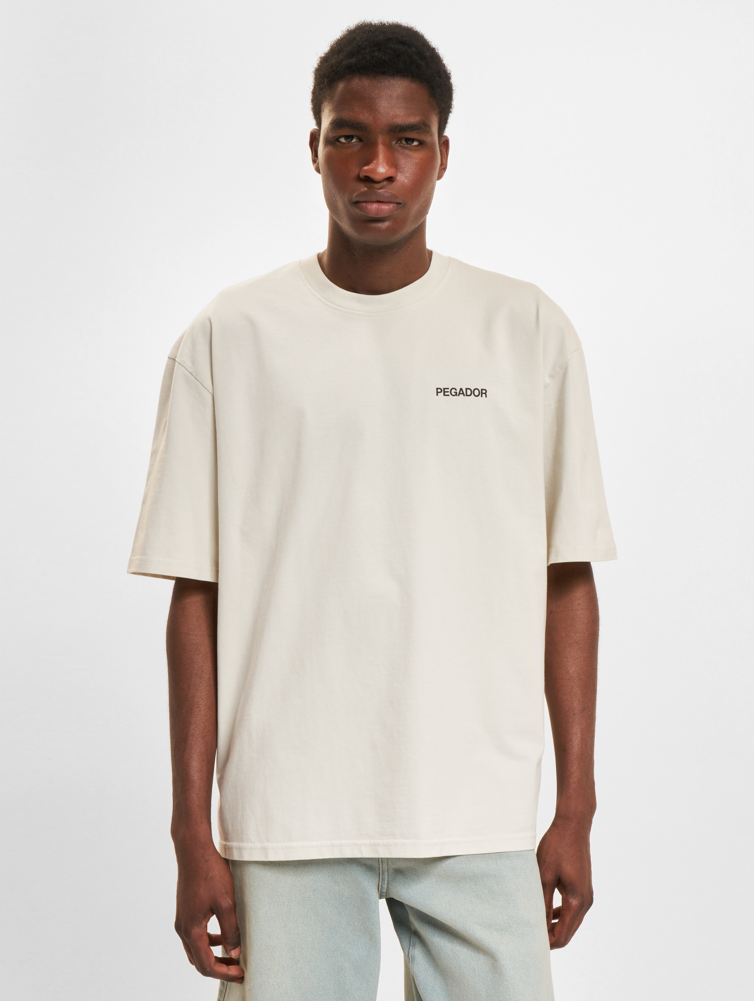 PEGADOR Aleso Oversized T-Shirt Männer,Unisex op kleur beige, Maat L