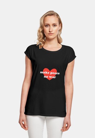 Ladies Peace - Red Heart Black  Extended Shoulder