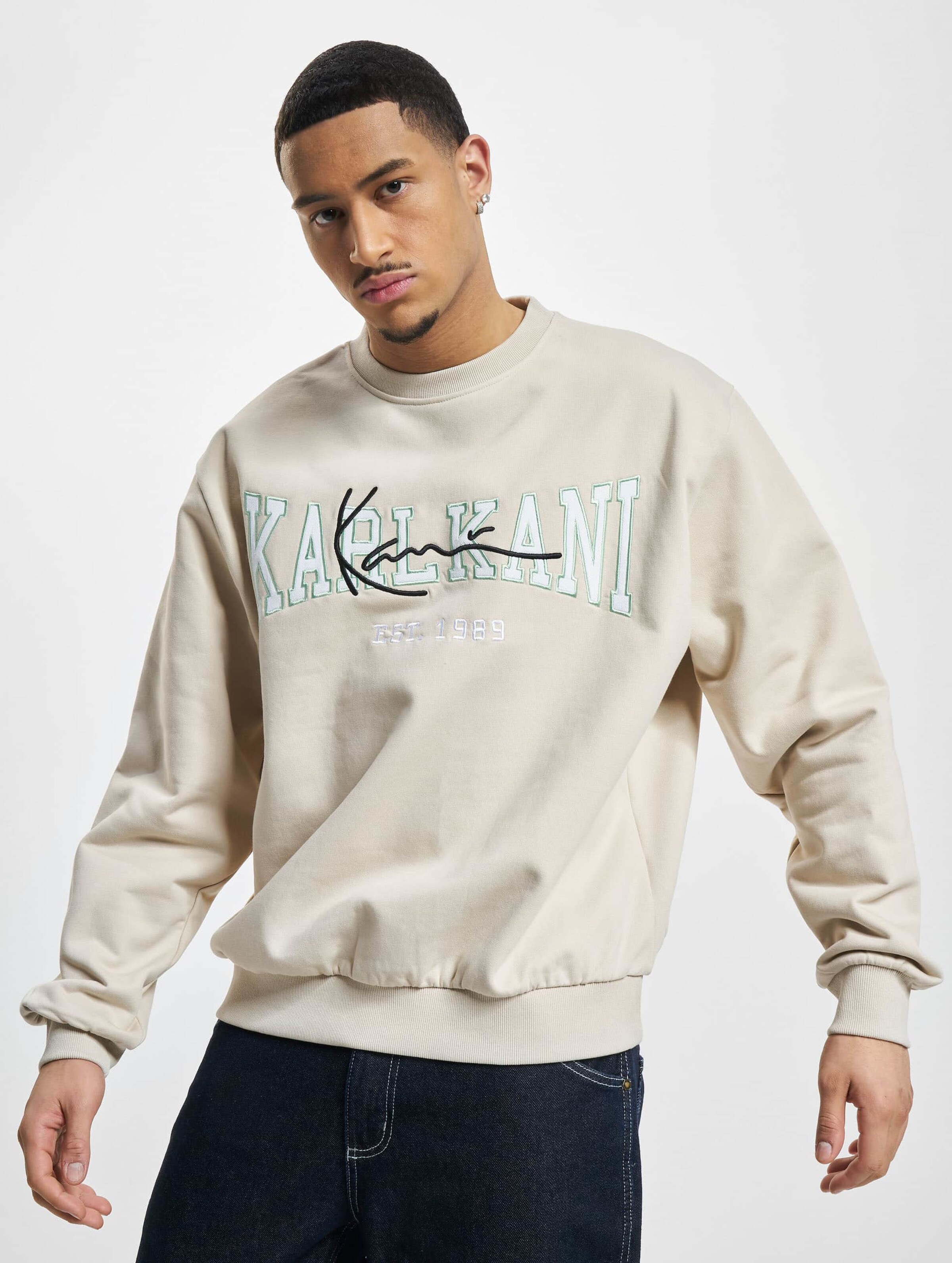 Karl Kani KM232-045-1 KK College Signature Os Crew Mannen op kleur wit, Maat XS