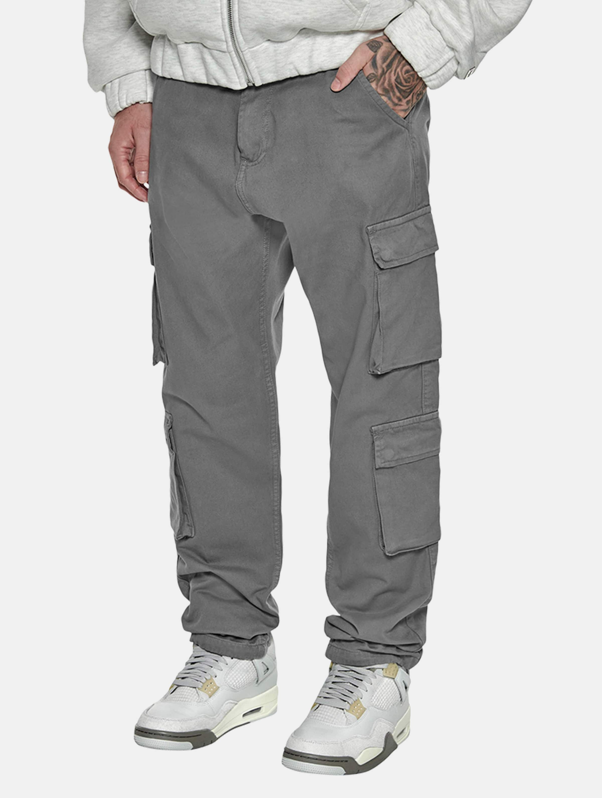 Dropsize Double Pocket Cargohose op kleur grijs, Maat 34/33