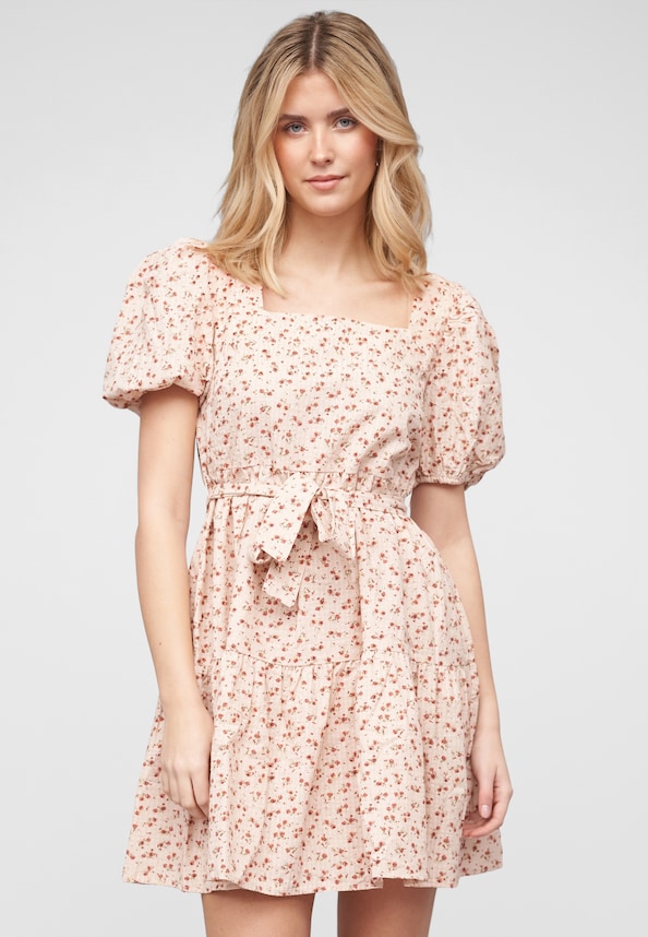VILESIE SQUARE NECK S/S SHORT DRESS-0