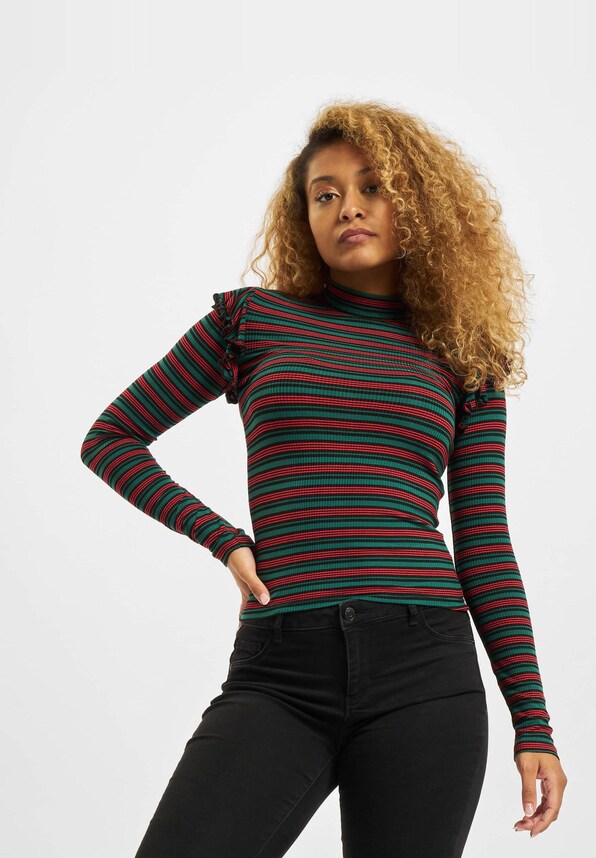 Rib Striped Volant-0