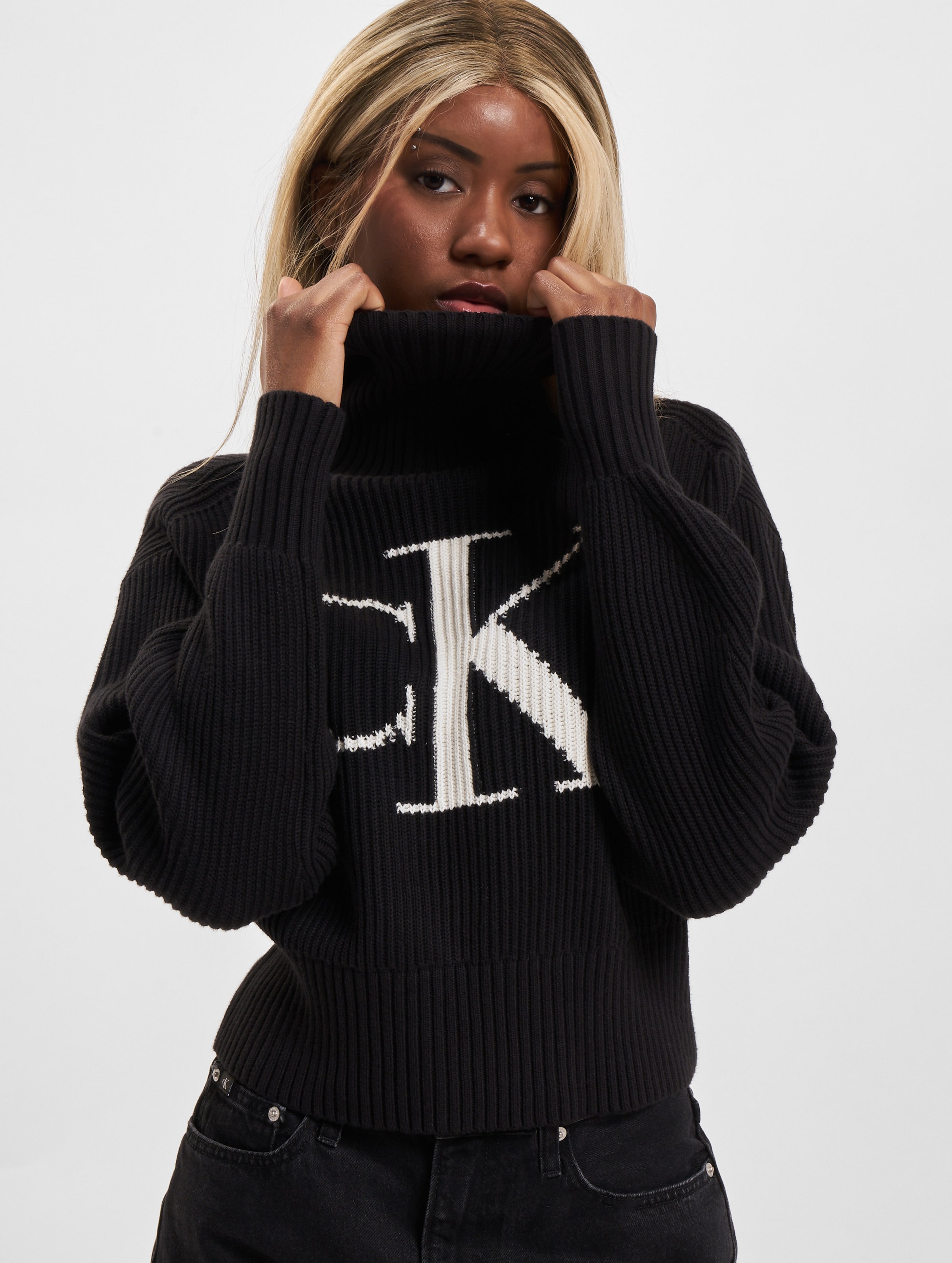 Calvin Klein Blown Up Pullover Vrouwen op kleur zwart, Maat M