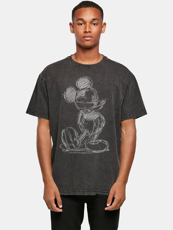 Mickey Mouse - Sketch Kick Acid Washed Oversize-0