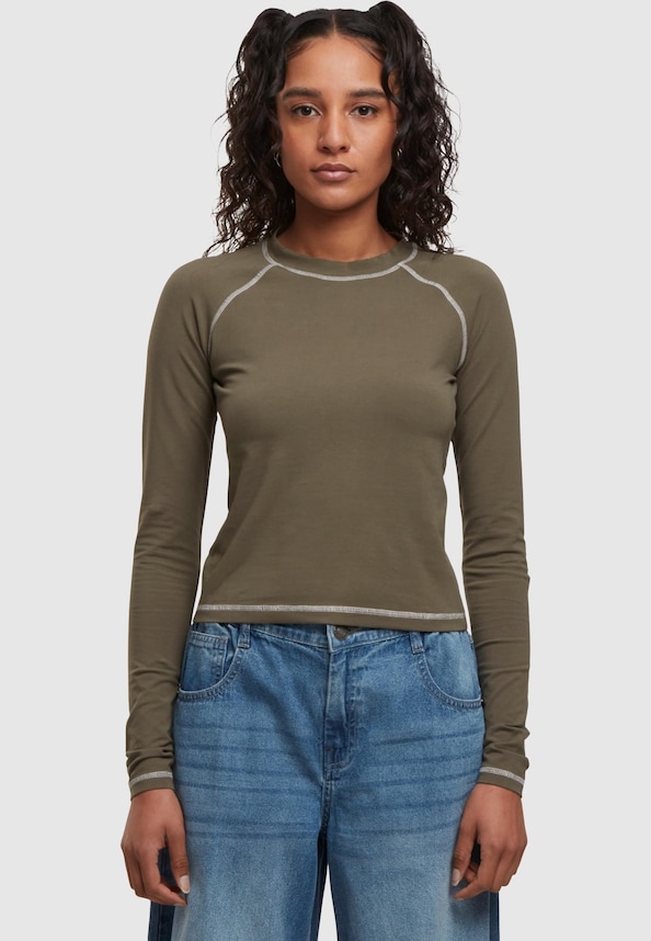 Ladies Contrast Jersey Longsleeve-2