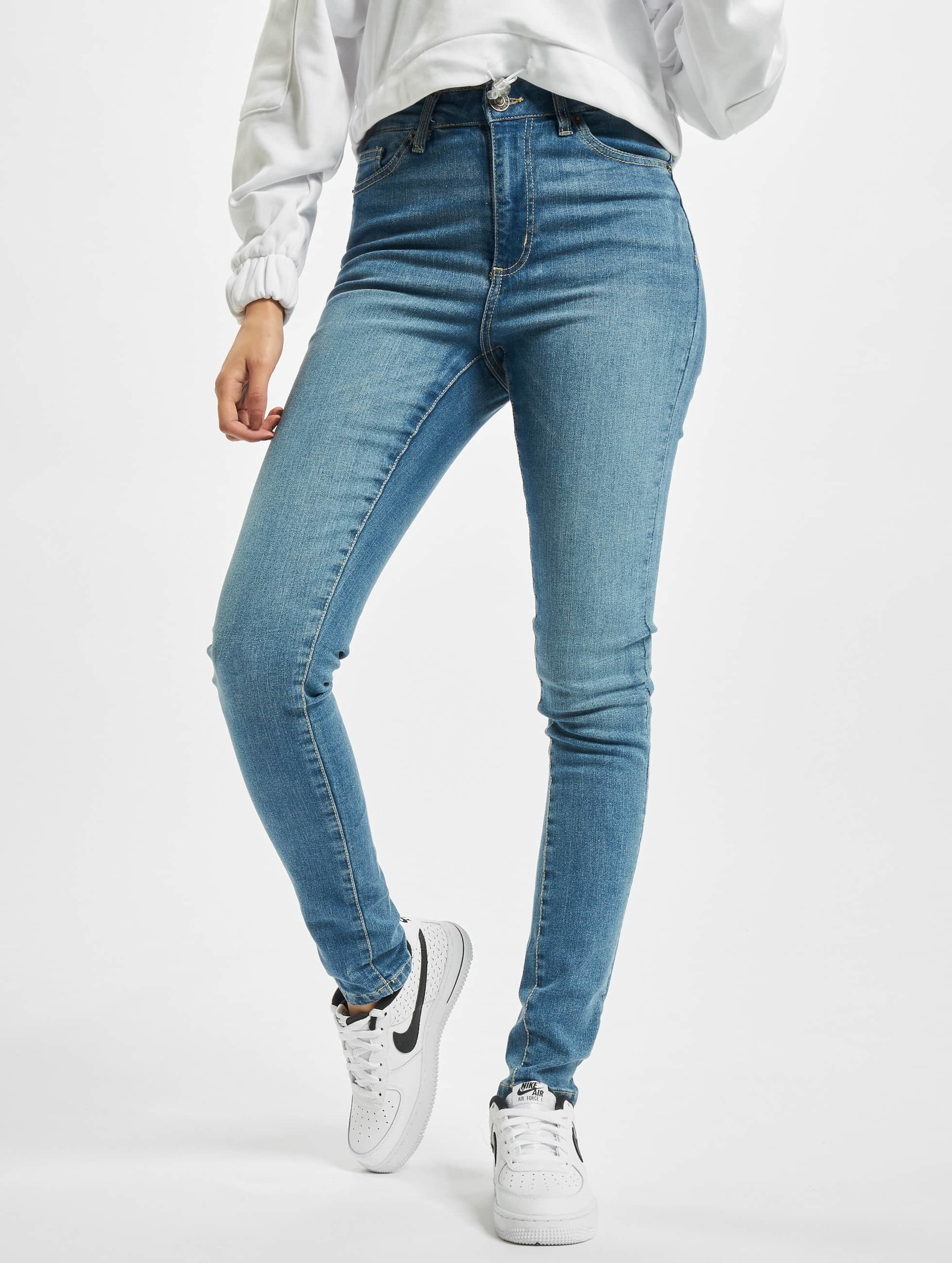 Urban Classics Ladies High Waist Skinny Jeans Vrouwen op kleur blauw, Maat 2630