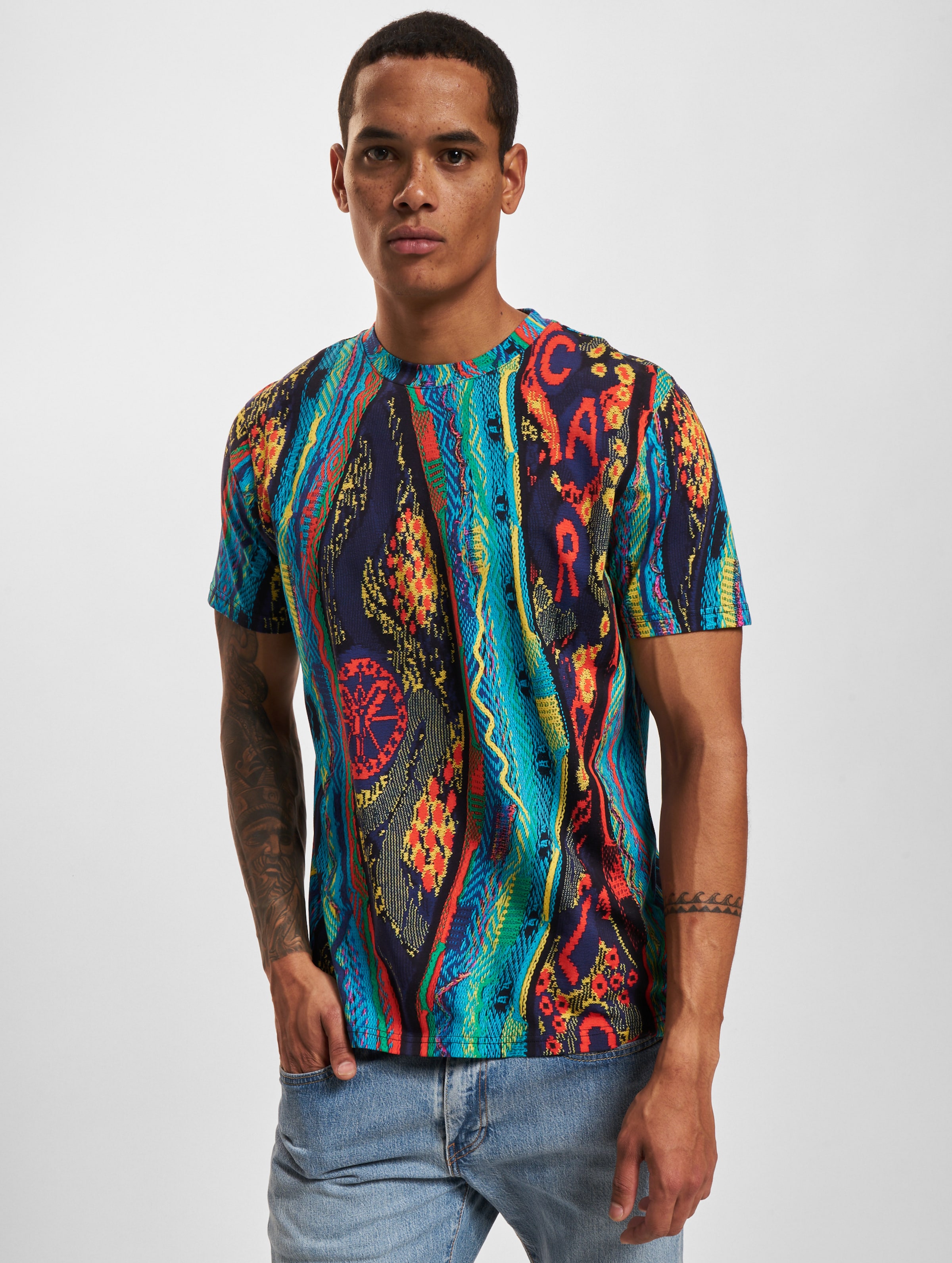 Carlo Colucci T-Shirt Mannen op kleur kleurrijk, Maat L
