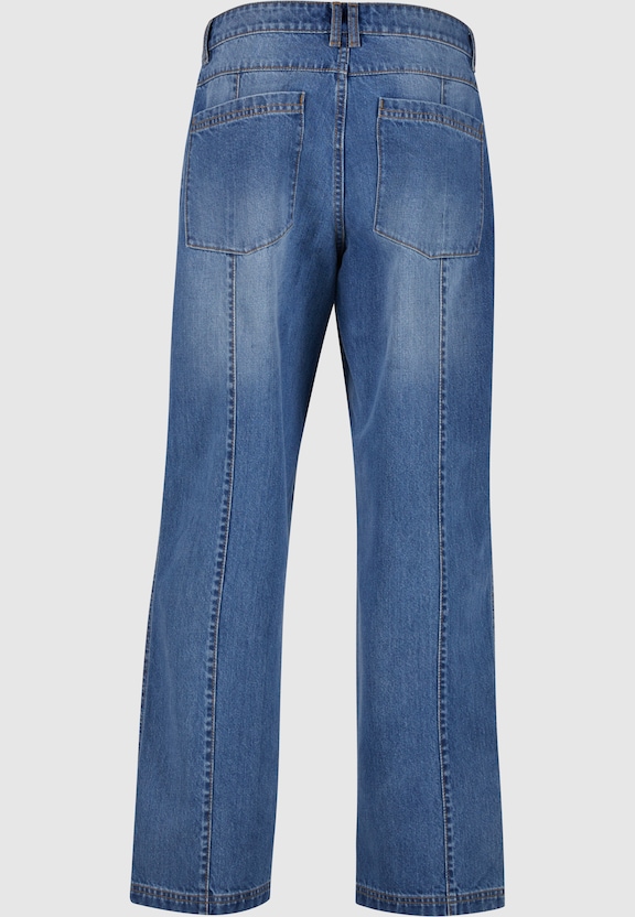 Wide Leg Denim With Dividing Seams-4