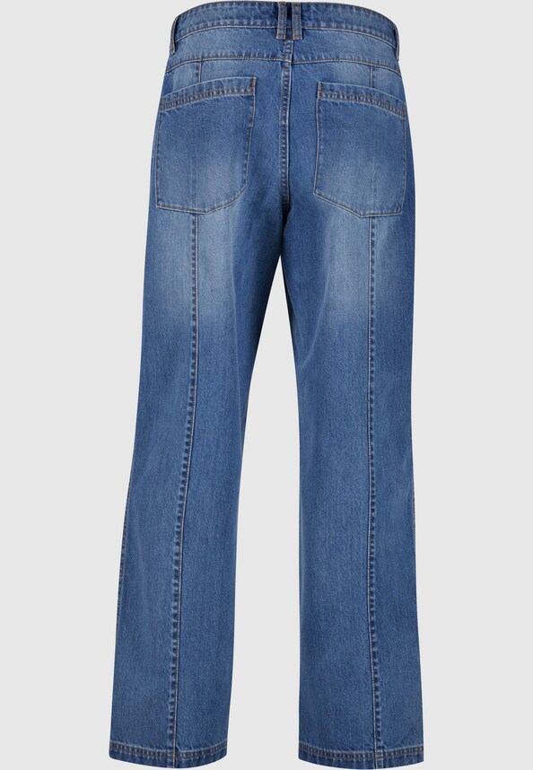 Wide Leg Denim With Dividing Seams-4