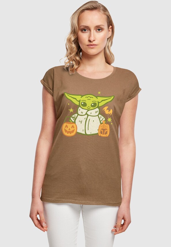 Ladies Star Wars - Grogu Halloween Trick Or Treat T-Shirt-0