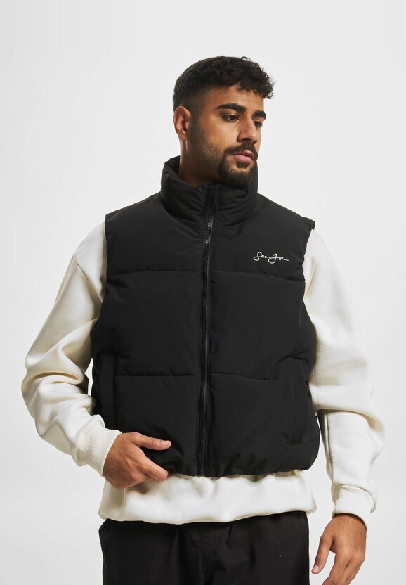 JM224-007-02 Script Logo Short Puffer Vest-2