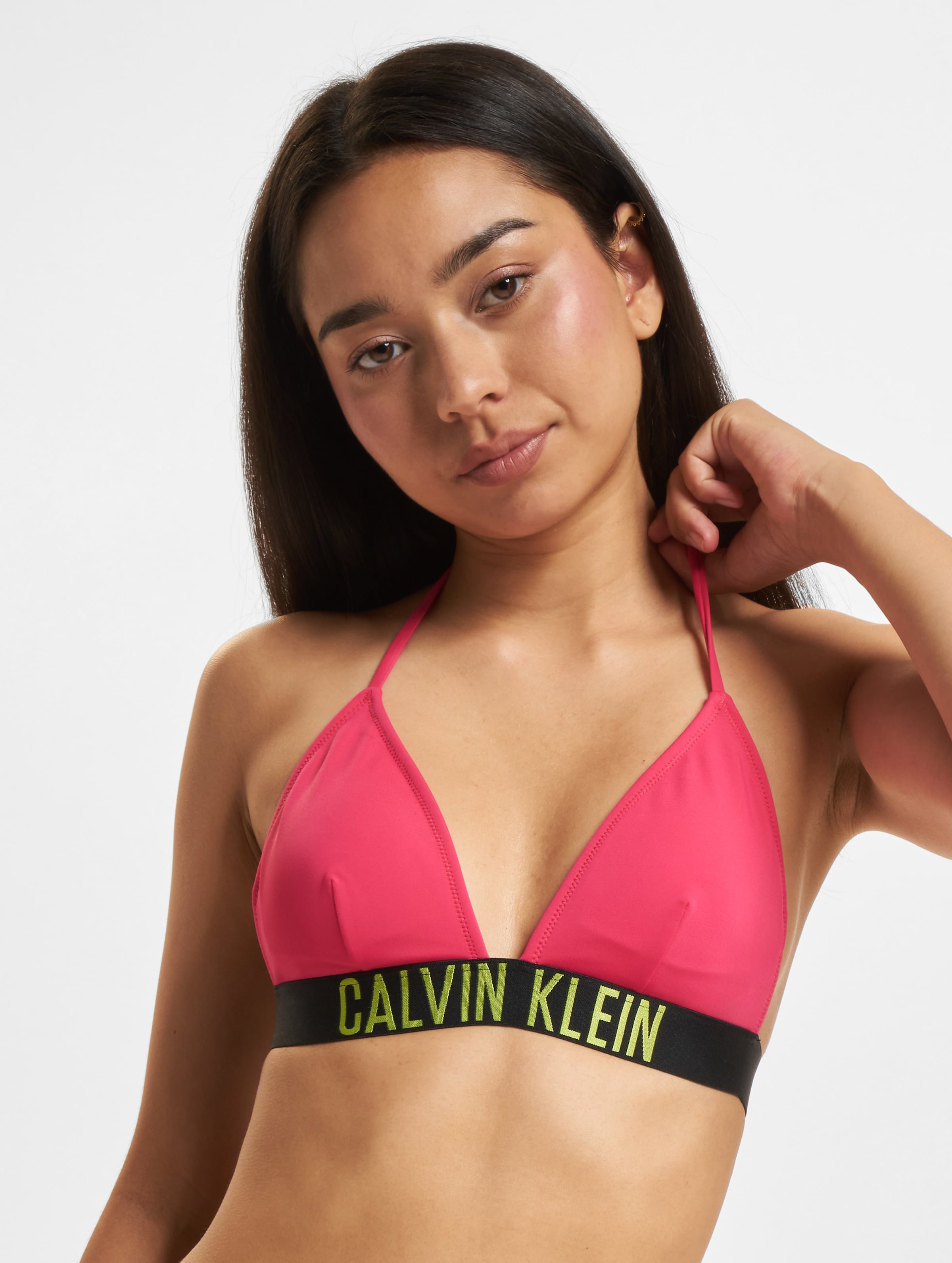 Calvin Klein Fixed Triangle Bikini Oberteil Frauen,Unisex op kleur roze, Maat XS