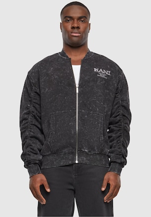 KM241-036-1 Karl Kani Chest Retro Washed Sweat Bomber Jacket