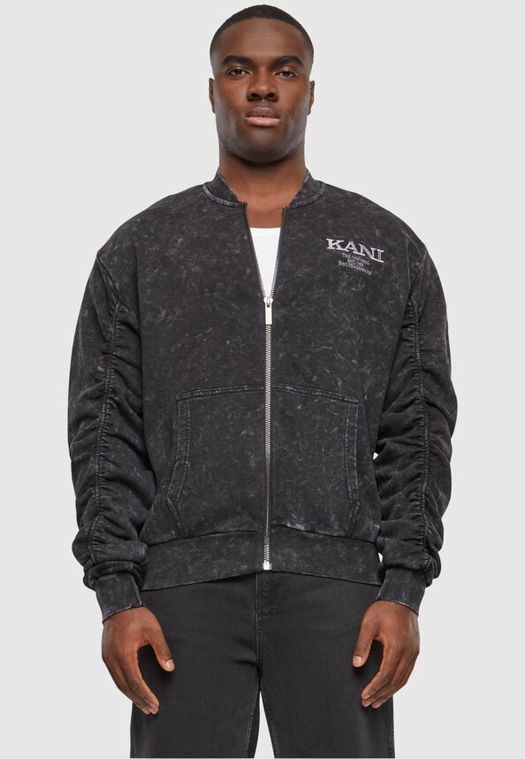 KM241-036-1 Karl Kani Chest Retro Washed Sweat Bomber Jacket-0