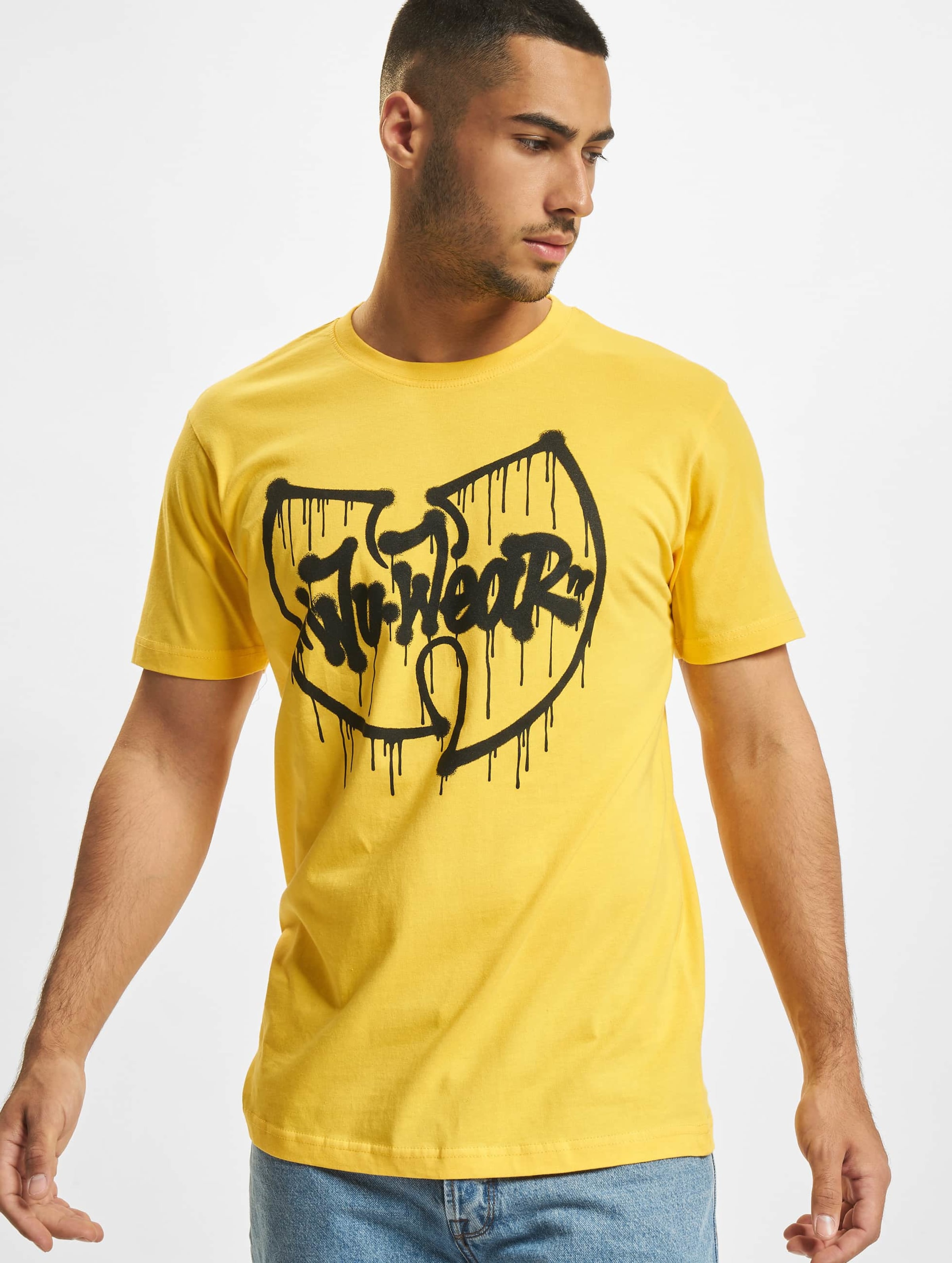Wu-Tang Wu Wear Dripping Logo Tee Mannen op kleur geel, Maat L