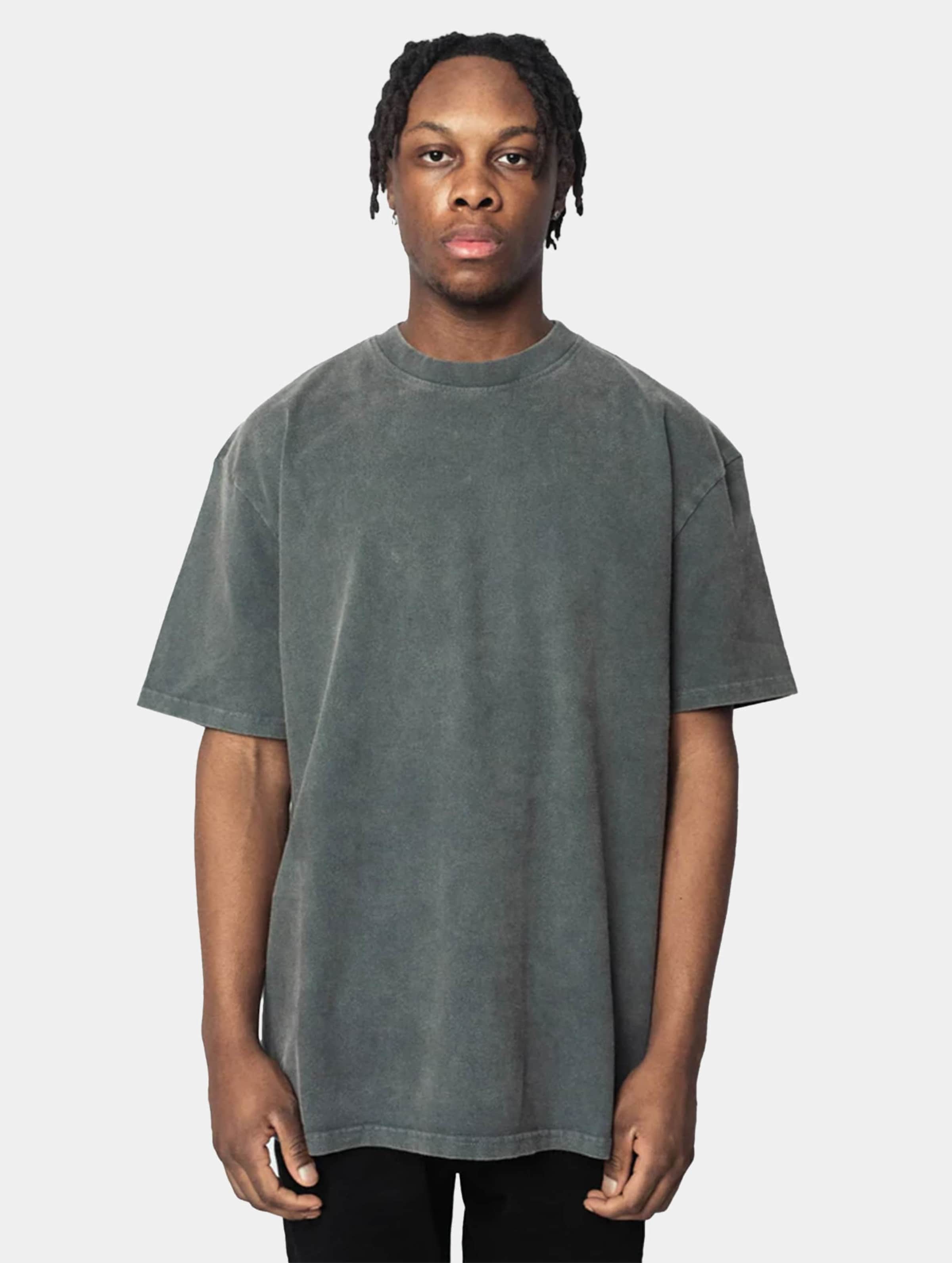 Dropsize Super Heavy Oversize Blank T-Shirt Mannen op kleur grijs, Maat XXL