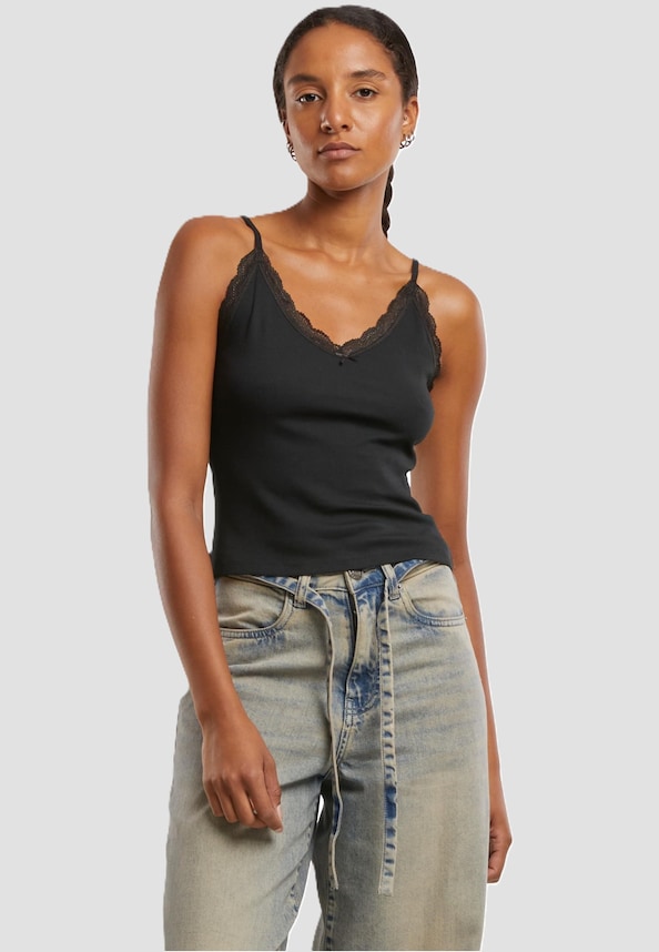 Ladies V-Neck Lace Top 2-Pack-0