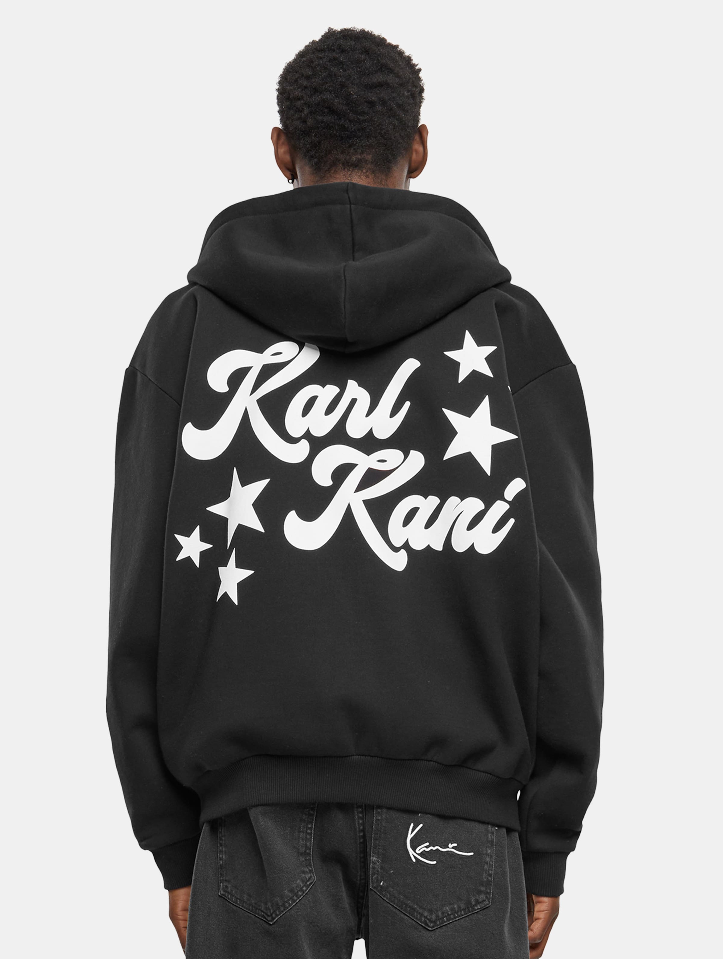 Karl Kani Chest Signature Oversized Star Full Zip Hoodie op kleur zwart, Maat M