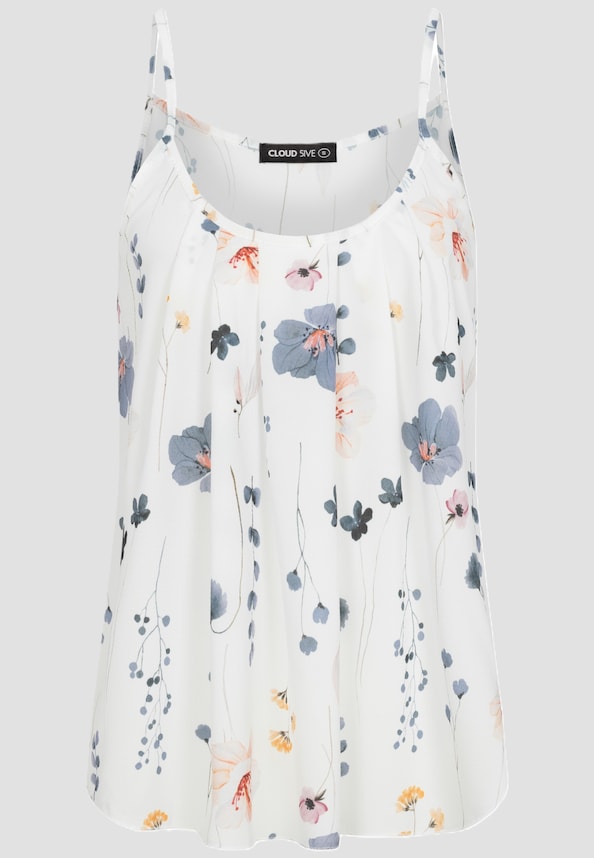 77 Träger Top Crepe Material Floral Print-3