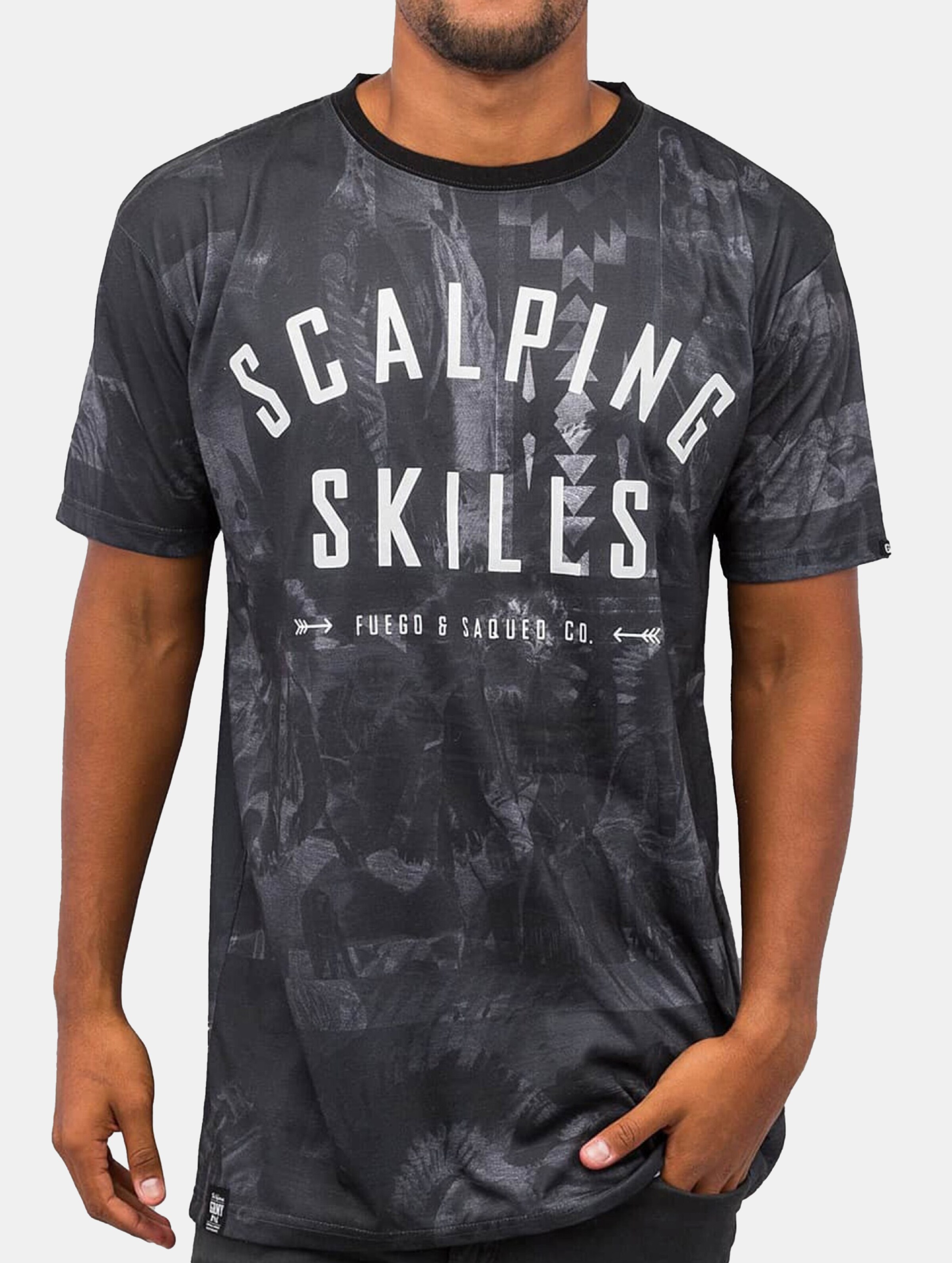 Grimey Wear Scalping Skills T-Shirt Mannen op kleur zwart, Maat M