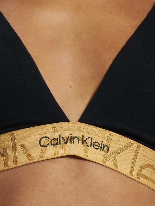 Calvin Klein Underwear Light Lined Triangle Bralette Black/Pink-3