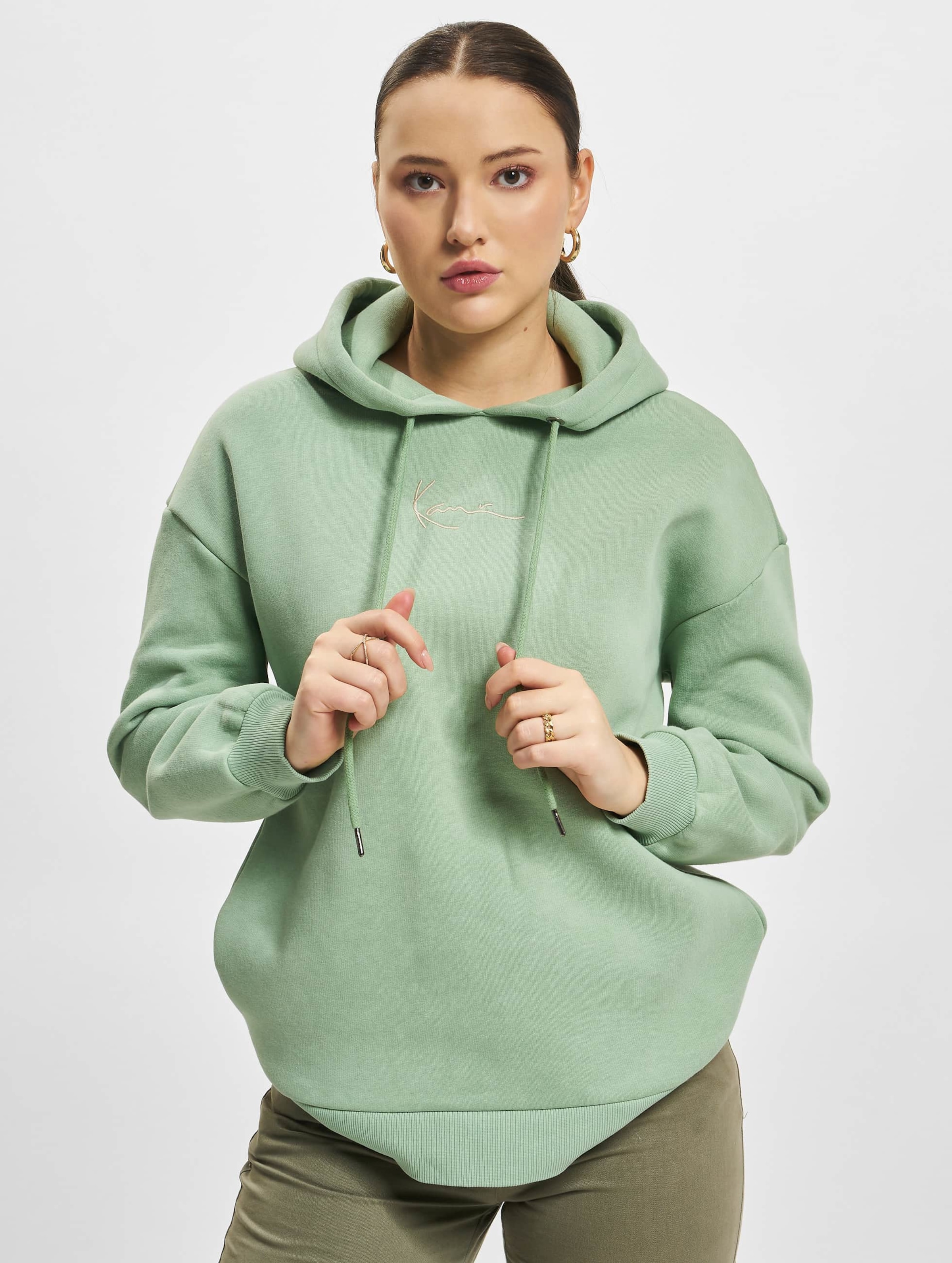 Karl Kani KW224-055-2 KK Small Signature Hoodie Long Fit Vrouwen op kleur groen, Maat XXS