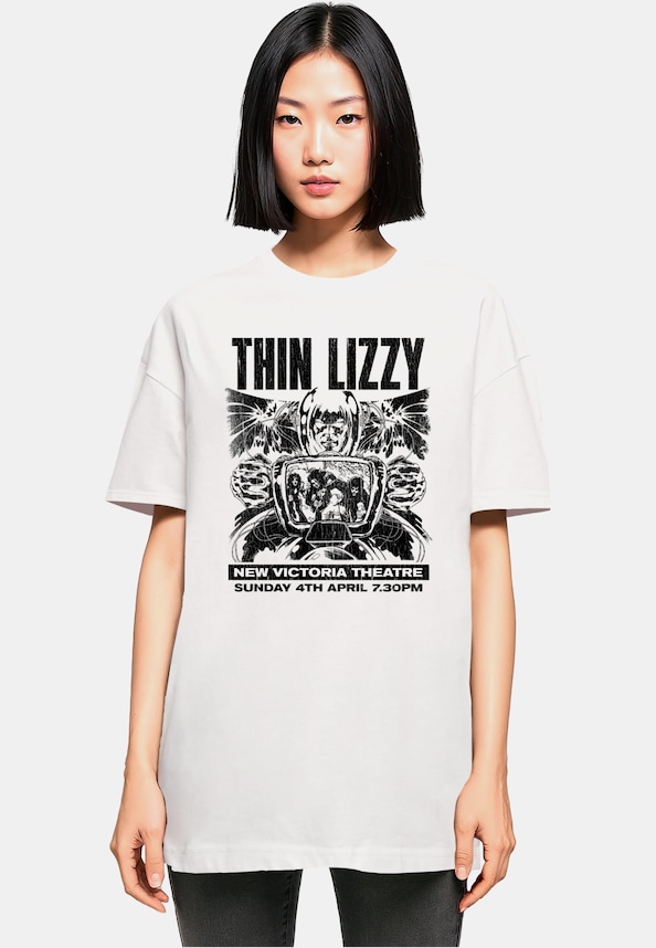 Ladies Thin Lizzy - New Victoria Theatre Oversized Boyfriend Tee-0