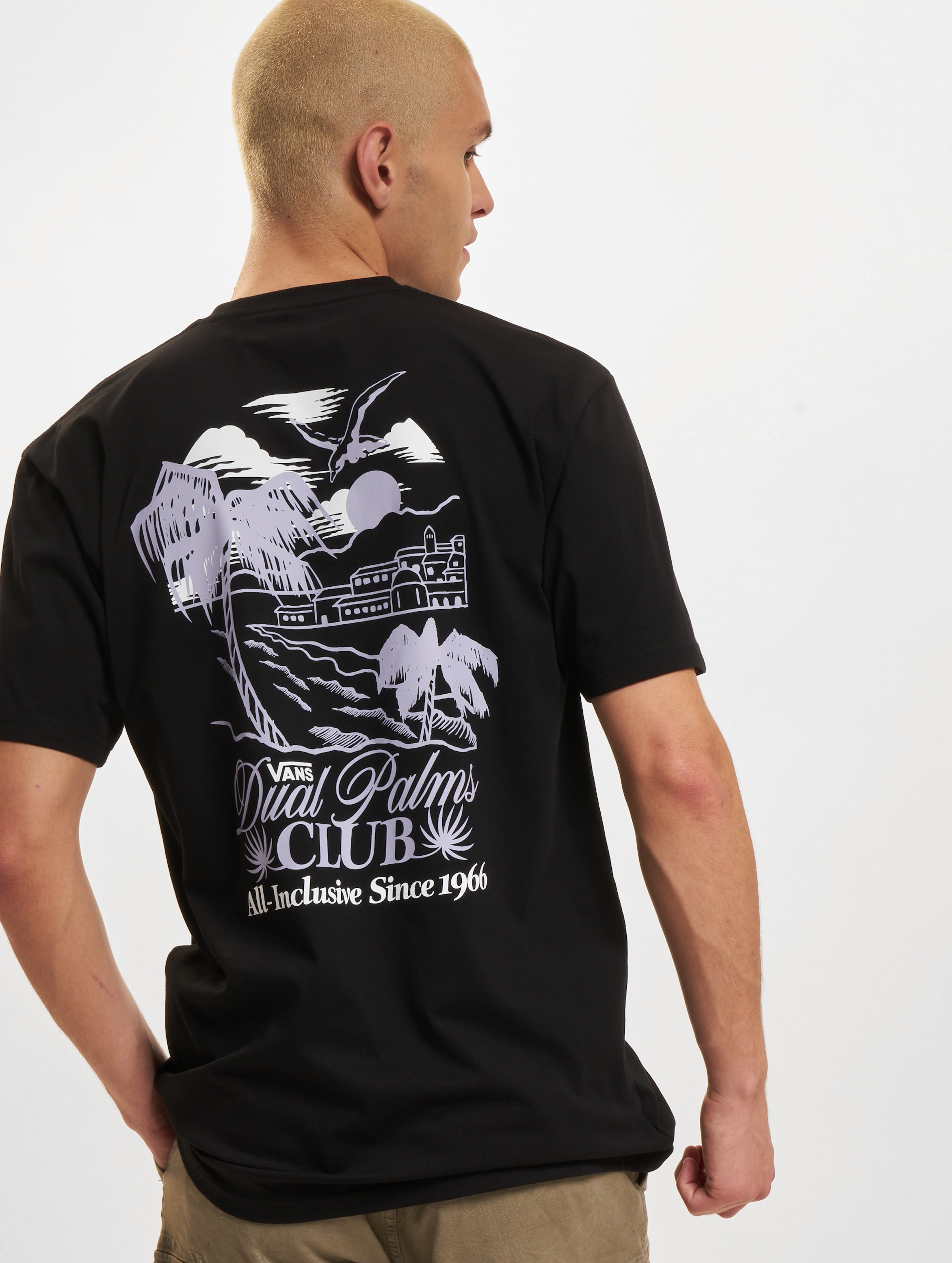 Vans Dual Palms Club T-Shirt Vrouwen op kleur zwart, Maat XXL