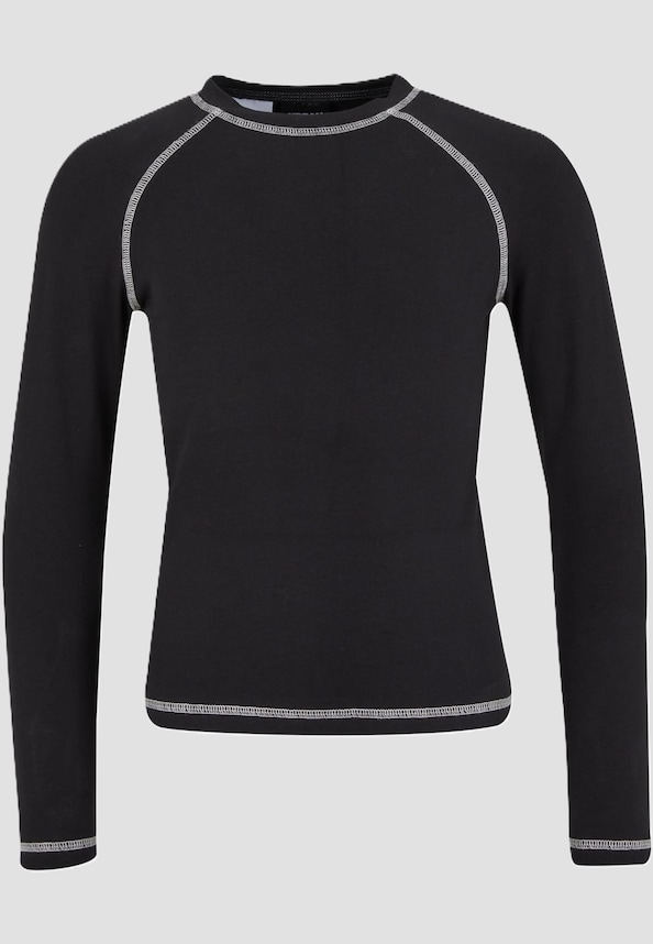 Girls Contrast Jersey Longsleeve-0