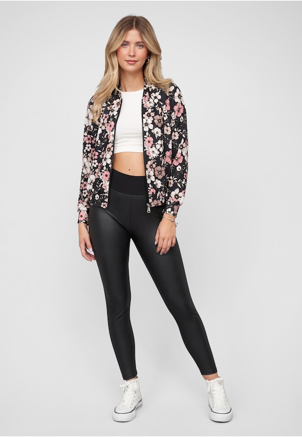 Blouson with All-Over Flower Print-4