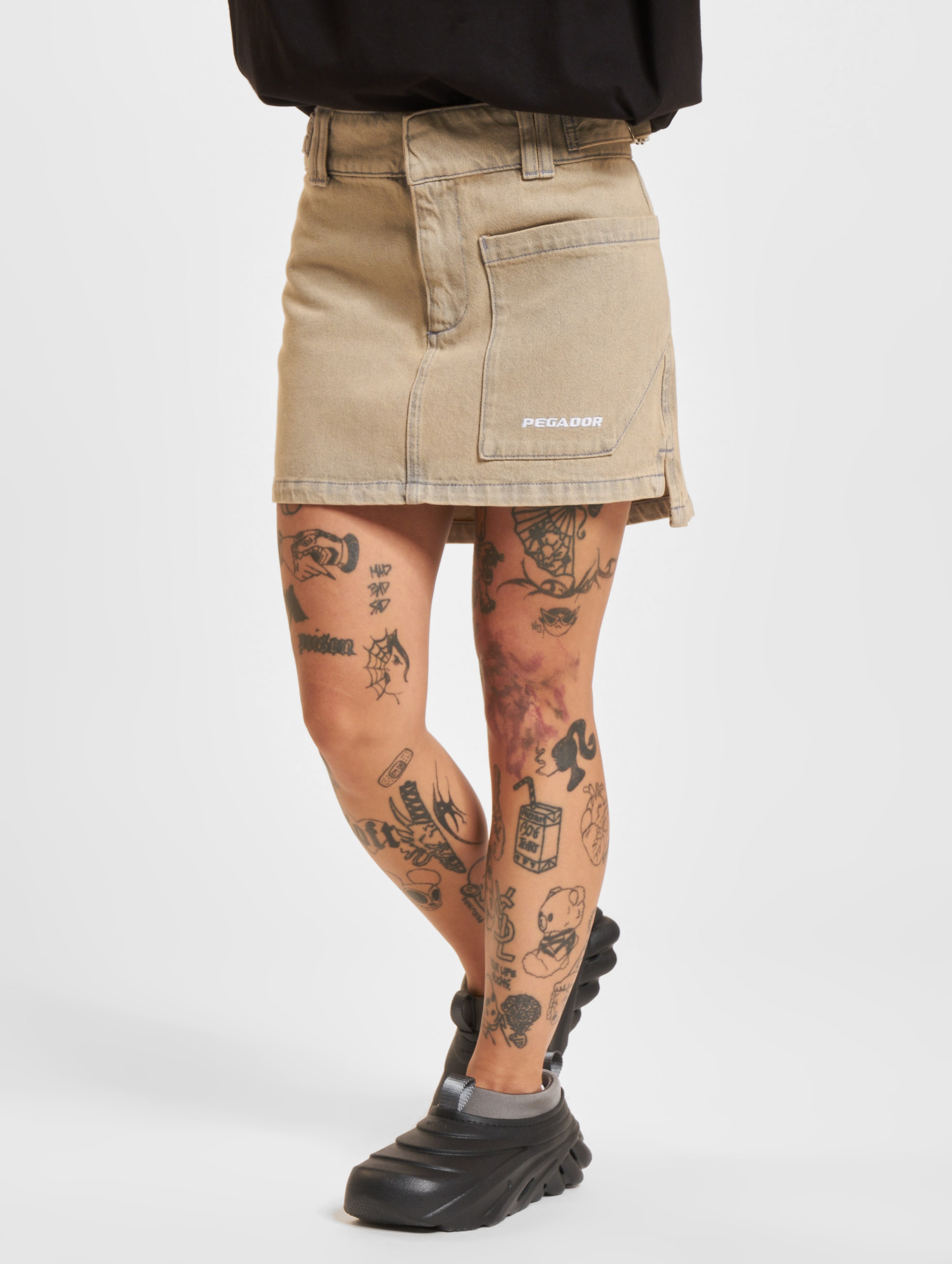 PEGADOR Pegador Antonia Cargo Mini Skirt Frauen,Unisex op kleur bruin, Maat XS