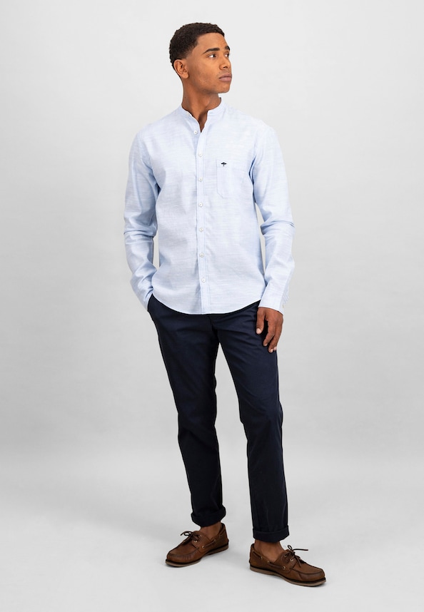 Cotton Linen Solid Stand-Up 1/1-1