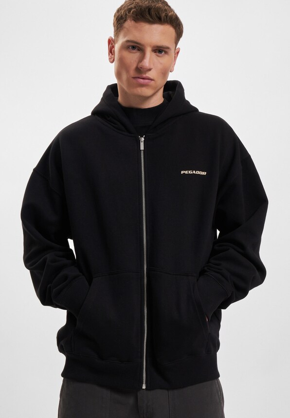 PEGADOR Colne Logo Oversized Sweat Zip Hoodies-0