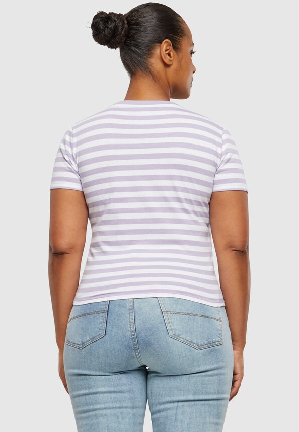 Ladies Short Striped Tee-12