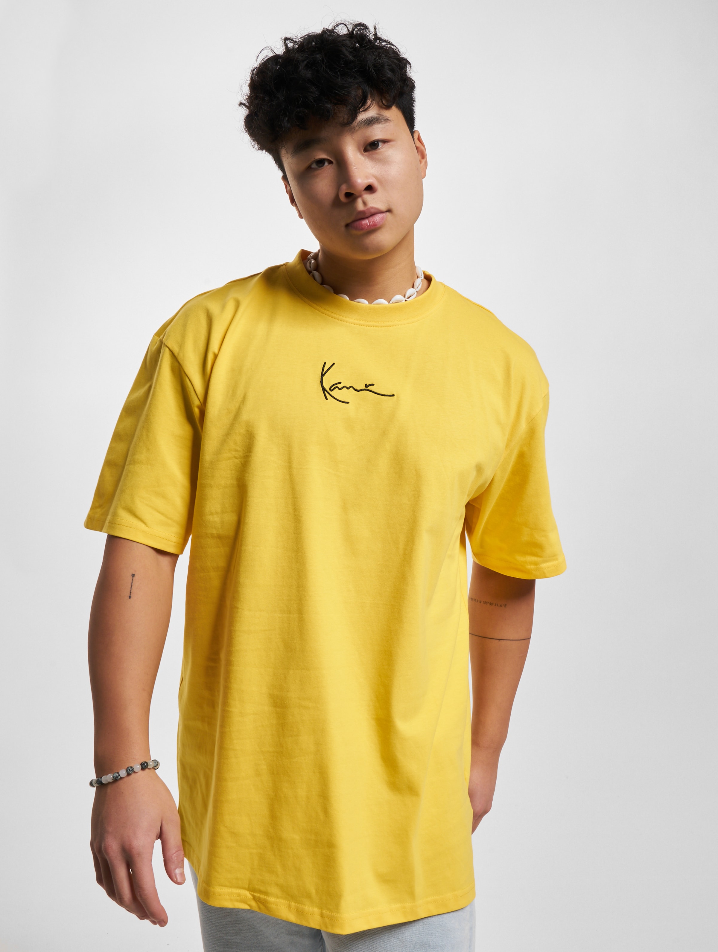 Karl Kani Small Signature Essential T-Shirt Mannen op kleur geel, Maat XXL